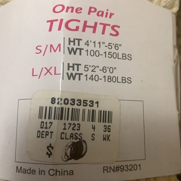 NWT DOTS FOOTED TEXTURED THIGHS CHECK SIZE CHART S/M‎ - Picture 3 of 5